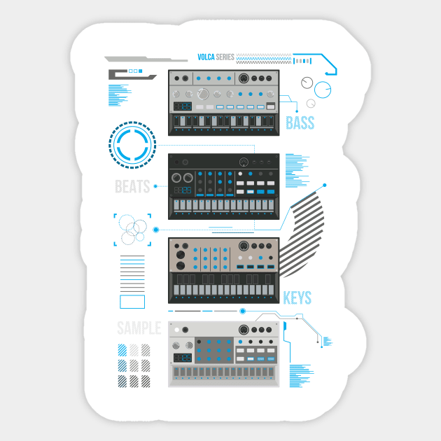 Volca Series / Blue Sticker by Synthshirt